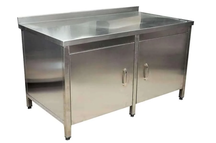 Çift Kapaklı Paslanmaz Çalışma Tezgahı Endüstriyel Mutfak Ekipmanı